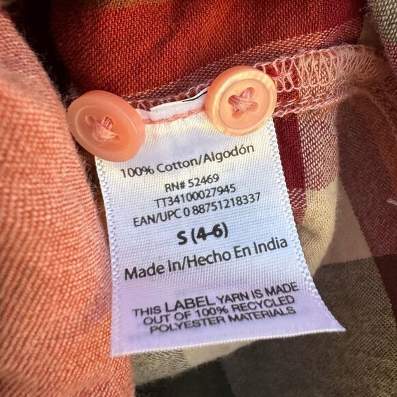 Time and Tru Women's Button Down Flannel Shirt Long Sleeve Top Size Small - Picture 7 of 7